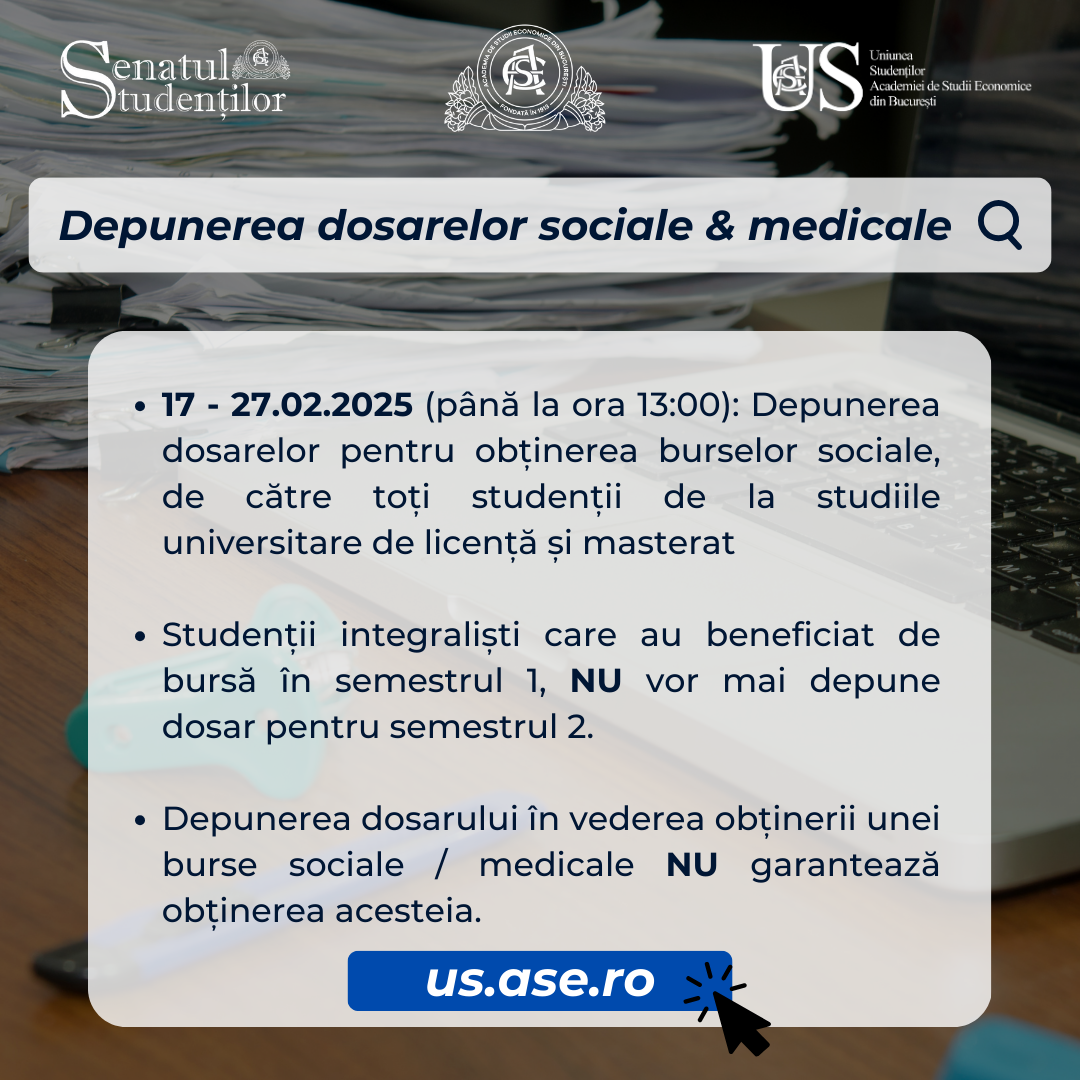 Burse sociale și medicale – Semestrul II 2024-2025