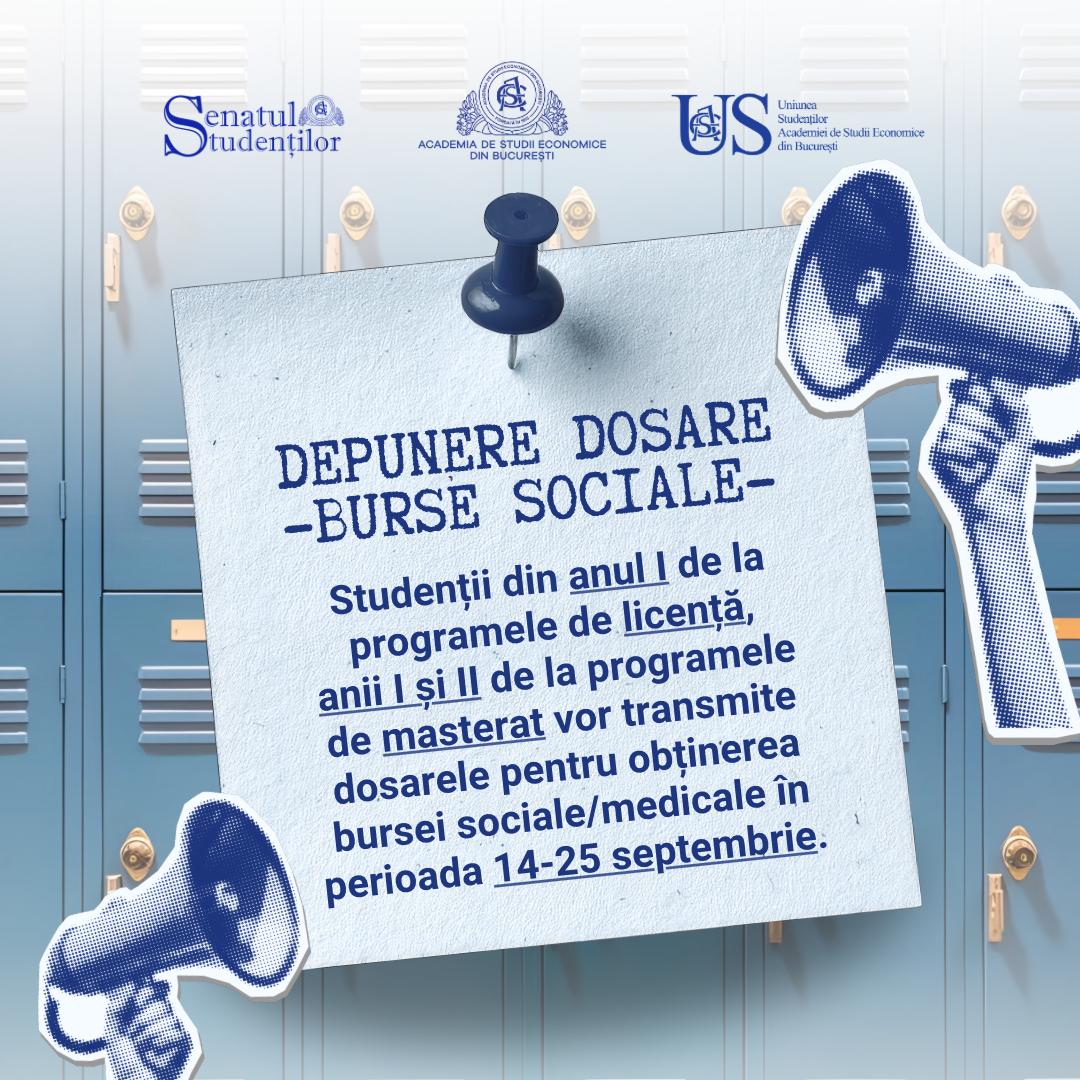 Burse sociale și medicale 2026-2027 – Anul I licență, anii I și II masterat