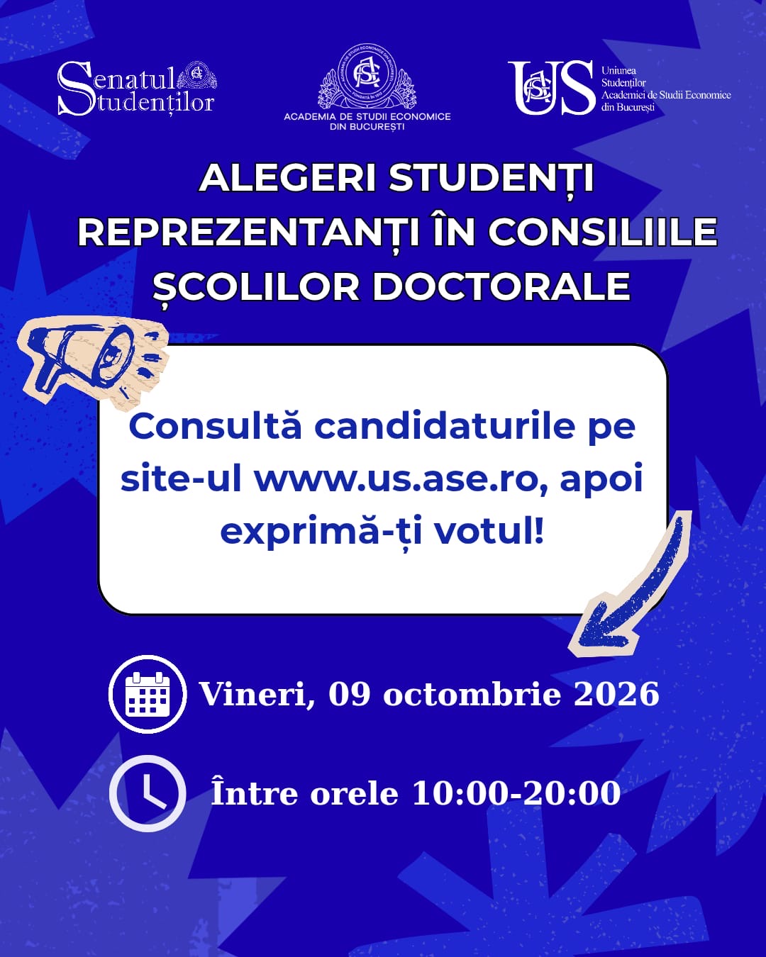 Alegeri studenți reprezentanți în Consiliile Școlilor Doctorale